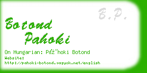 botond pahoki business card